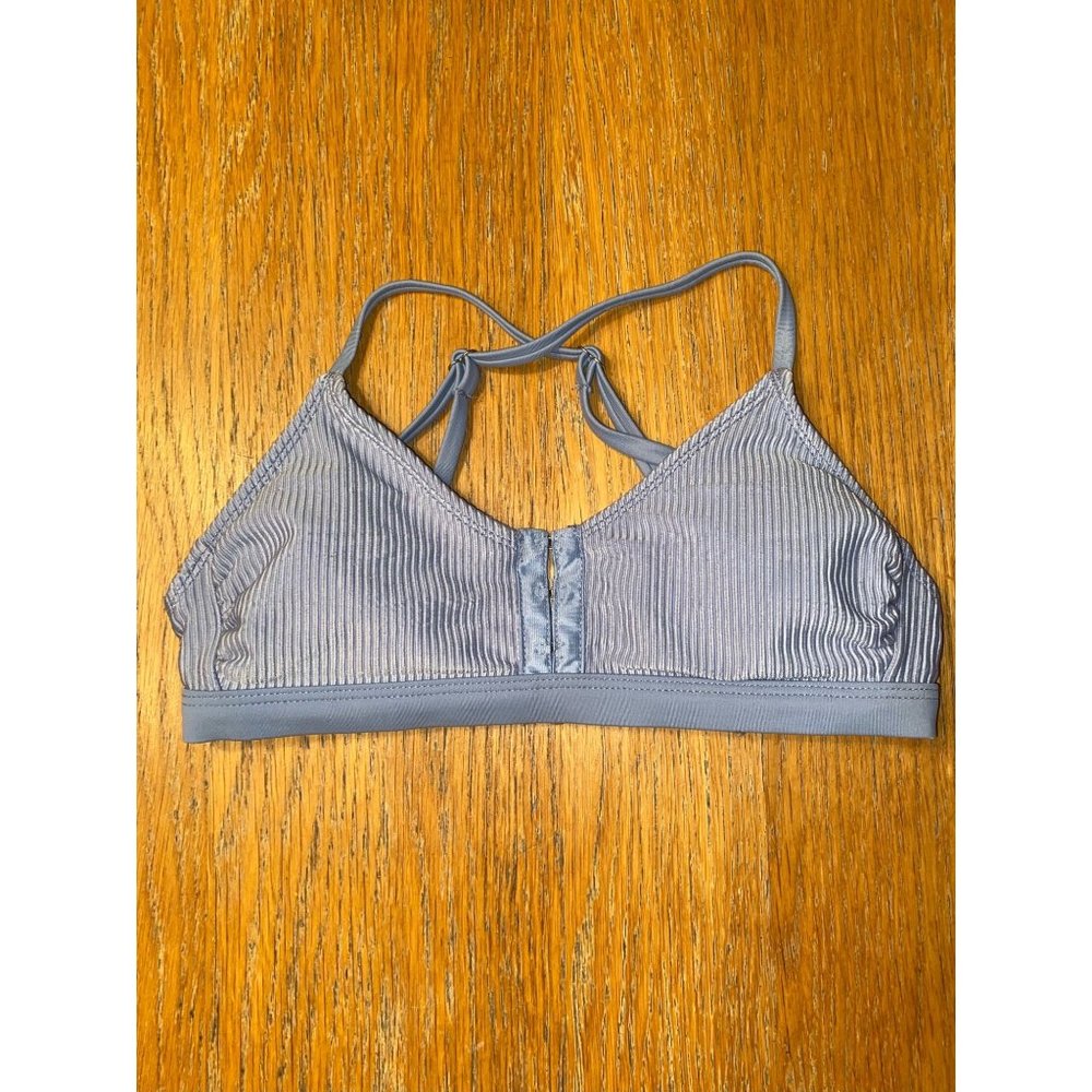 Xhilaration Light Blue Ribbed Bikini Top